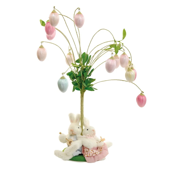 Imagem ARVÓRE DE OVOS DE PÁSCOA COM COELHOS COLORIDOS NA BASE 63X36X33 CM - CROMUS