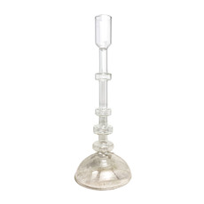 Imagem de CASTIÇAL DECORATIVO EM VIDRO TRANSPARENTE 25X9 CM - Grillo Ltda