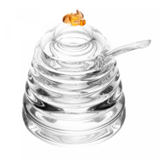 Imagem de AÇUCAREIRO LITTLE BEE EM CRISTAL COM COLHER E TAMPA 10X9X9 CM - LYOR - Coliseu Presentes Ltda