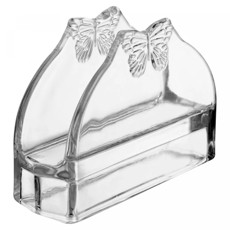 Imagem de PORTA GUARDANAPOS BUTTERFLY EM VIDRO 9X13X5 CM - WOLFF - Rojemac Impotacao E Exportacao Ltda