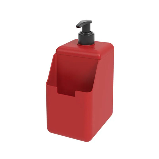 Imagem DISPENSER PARA DETERGENTE E ESPONJA 500ML EM POLIPROPILENO VERMELHO - COZA