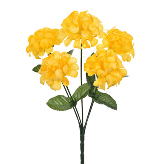 Imagem BUQUÊ DECORATIVO DE CRISÂNTEMO AMARELO EM PLÁSTICO MOLDÁVEL 31X13 CM - GRILLO