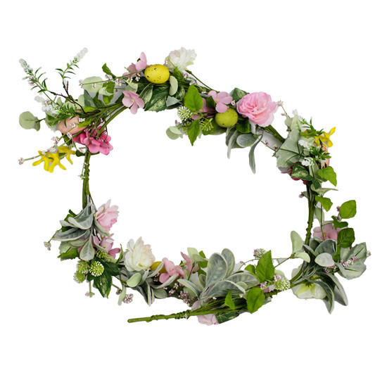 Imagem GALHO LONGO DECORATIVO COLORIDO COM FLORES E OVOS EM PLÁSTICO 150X20 CM - CROMUS