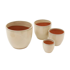 Imagem de CONJUNTO 4 VASOS VIETNAMITAS EM CERÂMICA BEGE 21X19X21 - CROSS - Cross Comercial Ltda