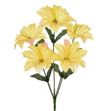 Imagem de BUQUÊ DECORATIVO DE PETUNIA AMARELA EM PLÁSTICO MOLDÁVEL 35X16 CM - GRILLO - Grillo Ltda