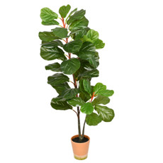 Imagem de PLANTA DECORATIVA FICUS LIRATA COM FOLHAGEM VERDE EM PLÁSTICO TOQUE REAL- GRILLO - Grillo Ltda