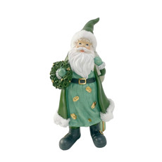 Imagem de PAPAI NOEL DECORATIVO EM RESINA VERD MINT 41X22X18 CM - CROSS - Cross Comercial Ltda