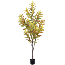 Imagem de PLANTA DECORATIVA CROTON ESTRUTURA EM PLÁSTICO E FOLHAS TOQUE REAL 98X45 CM - GRILLO - Grillo Ltda