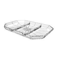 Imagem de PETISQUEIRA COM 3 DIVISÓRIAS REFINATTO EM VIDRO 21X14X2 CM - L'HERMITAGE - Full Fit Industria Importacao E Comercio Ltda.