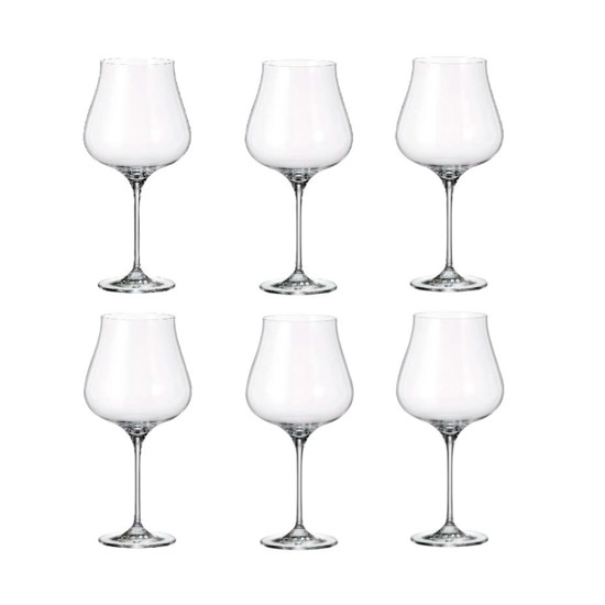 Imagem JOGO DE 6 TAÇAS PARA VINHO BURGUNDY LIMOSA 740ML EM CRISTAL 24X10X10 CM - BOHEMIA