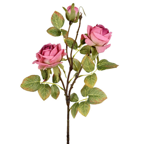 Imagem HASTE DECORATIVA EM PLÁSTICO MOLDÁVEL DE ROSAS COR ROSA OUTONO 73X22 CM - GRILLO