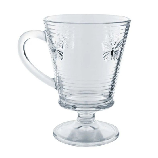 Imagem CONJUNTO 4 XÍCARAS LINES BUTTERFLY 240ML EM VIDRO PARA CAPPUCCINO 12X11X8 CM - WOLFF