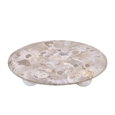 Imagem de CENTRO DE MESA DECORATIVO EM PEDRA NATURAL BEGE 7X25X25 CM - MABRUK - Mabruk Importacao E Comercio Ltda