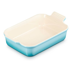 Imagem de TRAVESSA RETANGULAR HERITAGE AZUL CARIBE EM CERÂMICA 32X20X8 CM - LE CREUSET - Le Creuset Do Brasil Ltda 