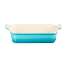 Imagem de TRAVESSA RETANGULAR HERITAGE AZUL CARIBE EM CERÂMICA 39X25X9 CM - LE CREUSET - Le Creuset Do Brasil Ltda 