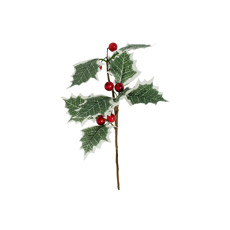 Imagem de HASTE DE BERRIES VERMELHAS COM FOLHAGEM VERDE EM PLÁSTICO 22X5 CM - GRILLO 58670 - Grillo Ltda
