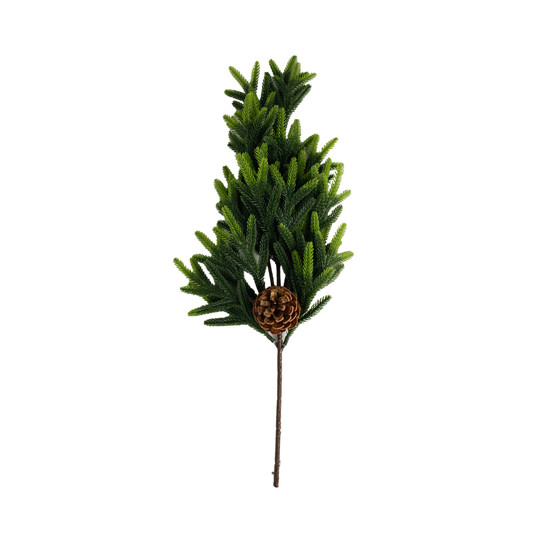 Imagem HASTE FOLHAGEM NATALINA DECORATIVA COM PINHA 55X12 CM - GRILLO 58380