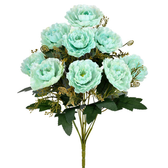 Imagem BUQUÊ DECORATIVO DE CAMÉLIA AZUL EM PLÁSTICO MOLDÁVEL 37X20 CM - GRILLO