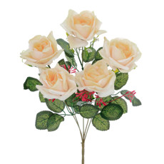 Imagem de BUQUÊ DECORATIVO DE ROSA DIAMANTE CHAMPAGNE EM PLÁSTICO MOLDÁVEL 46X20 CM - GRILLO - Grillo Ltda