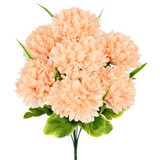 Imagem de BUQUÊ DECORATIVO DE CRISÂNTEMO GIGANTE SALMÃO EM PLÁSTICO MOLDÁVEL 43X25 CM - GRILLO - Grillo Ltda