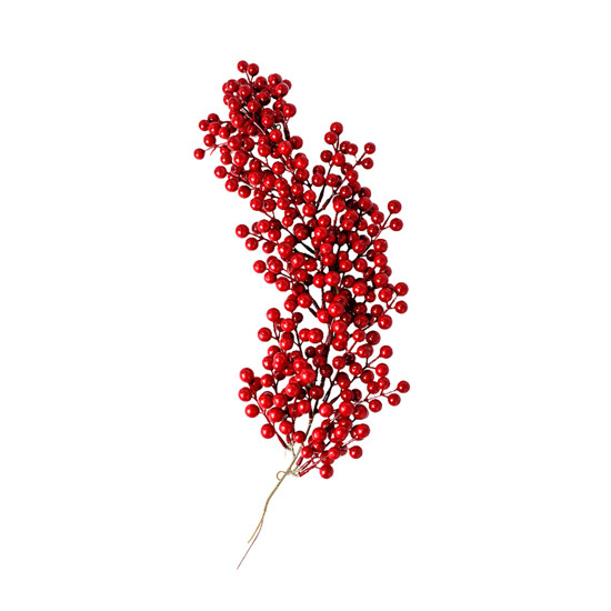 Imagem HASTE DE BERRIES VERMELHAS PERMANETES DECORATIVAS EM ISOPOR 55X12 CM - GRILLO 58379