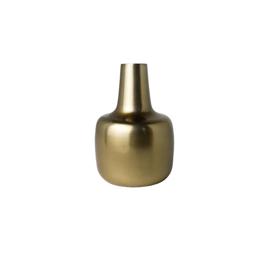 Imagem VASO PEQUENO DECORATIVO EM METAL DOURADO 14X9X9 CM - ENTRECASA
