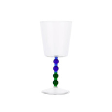 Imagem de CONJUNTO 6 COPOS EM VIDRO 340ML COM ASTE EM ESFERAS AZUL E VERDE 19X9X9 CM - CROSS - Cross Comercial Ltda