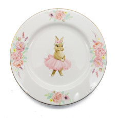 Imagem de PRATO PARA SOBREMESA DECORATIVO DE PÁSCOA EM PORCELANA 22X22 CM - TOK DA CASA - Cromus Embalagens Ind. E Com. Ltda