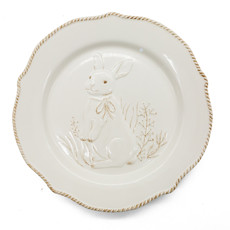 Imagem de PRATO PARA SOBREMESA DECORATIVO DE PÁSCOA EM PORCELANA BRANCA 22X22 CM TOK DA CASA - Cromus Embalagens Ind. E Com. Ltda