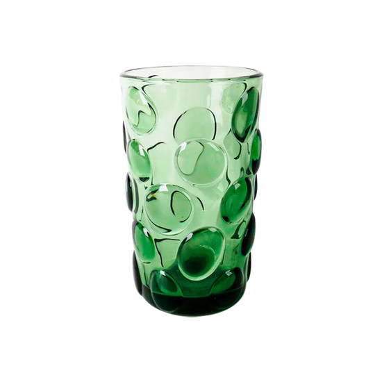 Imagem CONJUNTO DE 6 COPOS VERDE 350ML EM VIDRO TEXTURA DE BOLHAS 13X8X8 CM - CROSS