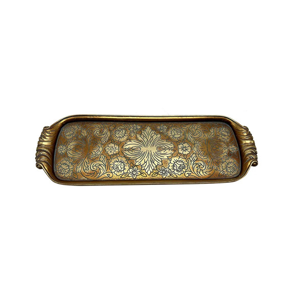 Imagem BANDEJA DECORATIVA EM RESINA DOURADA 30X10 CM - CROSS