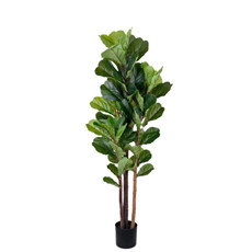Imagem de PLANTA FICUS LIRATA FOLHAS VERDE DECORATIVA EM PLÁSTICO NO POTE 160X54 CM - GRILLO - Grillo Ltda