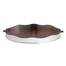 Imagem de BANDEJA GALERIA LISA OVAL COM FUNDO EM MADEIRA 55X34X7 CM - ST JAMES - St James Industrial Ltda