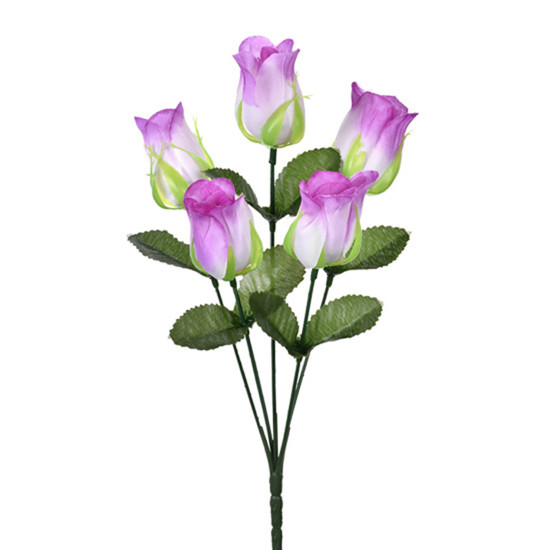 Imagem BUQUÊ PERMANENTE DE BOTÕES DE ROSAS LAVANDA EM PLÁSTICO MOLDÁVEL 33X10CM - GRILLO