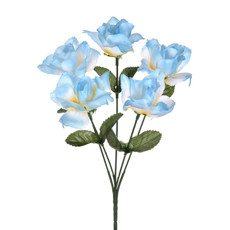 Imagem de BUQUÊ PERMANENTE DECORATIVO DE 5 ROSAS AZUIS EM PLÁSTICO MOLDÁVEL 30X13CM - GRILLO - Grillo Ltda
