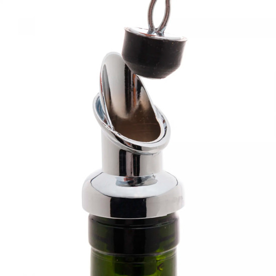 Imagem BICO DOSADOR COM TAMPA PARA VINHO EM AÇO INOX 7X3X3CM - WOLFF