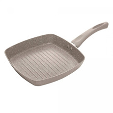 Imagem de BISTEQUEIRA DE INDUÇÃO CHEF PRO TAUPE ALUMÍNIO REVESTIDA EM CERÂMICA - LYOR - Coliseu Presentes Ltda