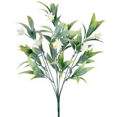 Imagem de BUQUÊ DECORATIVO DE FLORES SILVESTRE CREME EM PLÁSTICO MOLDÁVEL 37X16CM - GRILLO - Grillo Ltda