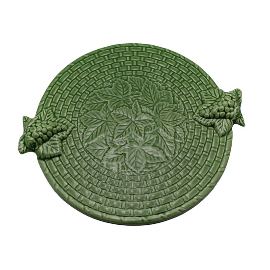 Imagem TÁBUA DE QUEIJO REDONDA VERDE EM CERÂMICA 38X33CM - SCALLA CERÂMICA