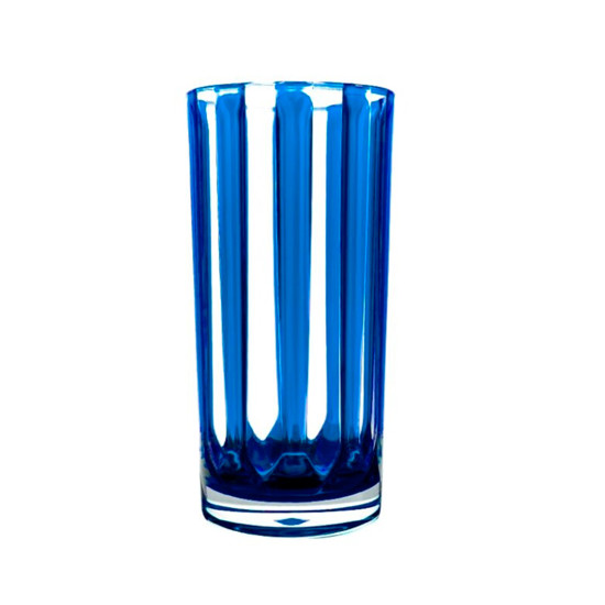 Imagem COPO ALTO 620ML EM ACRÍLICO AZUL E TRANSPARENTE LISTRADO 17,5X8,5CM - RIBEIRO E PAVANI