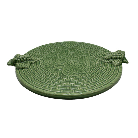 Imagem TÁBUA DE QUEIJO REDONDA VERDE EM CERÂMICA 38X33CM - SCALLA CERÂMICA