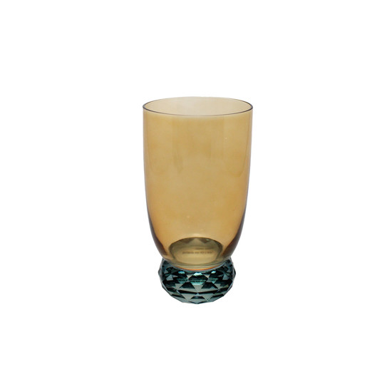 Imagem TAÇA DE VIDRO 460ML AMBAR COM BASE AZUL 15X6X6CM - RIBEIRO E PAVANI