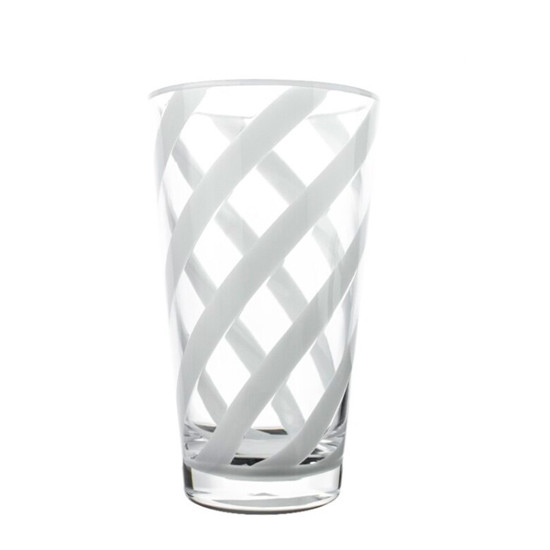 Imagem COPO ALTO 520ML EM ACRÍLICO BRANCO E TRANSPARENTE EM ESPIRAL - RIBEIRO E PAVANI