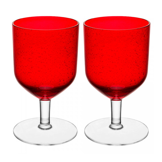 Imagem CONJUNTO DE 2 TAÇAS BOREAL 400ML VERMELHO EM VIDRO 16X9X9CM - WOLFF