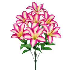 Imagem de BUQUÊ PERMANENTE DECORATIVO DE LÍRIO GIGANTE LAVANDA EM PLÁSTICO 65X26CM - GRILLO - Grillo Ltda