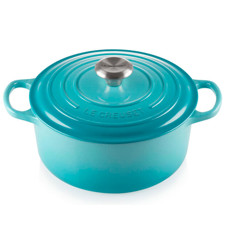 Imagem de PANELA REDONDA SIGNATURE AZUL CARIBE EM FERRO FUNDIDO 17X33X24CM - LE CREUSET - Le Creuset Do Brasil Ltda 
