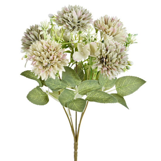Imagem BUQUÊ DECORATIVO DE MINI CRISÂNTEMO VERDE OUTONO EM PLÁSTICO MOLDÁVEL - GRILLO
