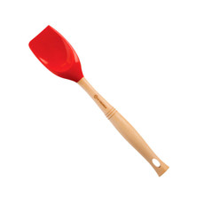 Imagem de COLHER GRANDE DE SILICONE CRAFT VERMELHO E CABO EM MADEIRA 2X32X6CM - LE CREUSET - Le Creuset Do Brasil 