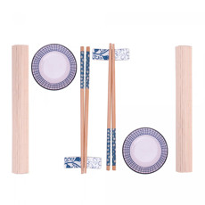 Imagem de CONJUNTO SAKAI 8 PEÇAS EM BAMBU PARA SUSHI - WOLFF - Rojemac Impotacao E Exportacao Ltda