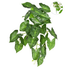 Imagem de FOLHAGEM PENDENTE DECORATIVA DE IMBÉ TOQUE REAL EM PLÁSTICO VERDE 33X18CM - GRILLO - Grillo Ltda